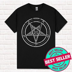 Baphomet Black T-Shirt Pentagram. Occult symbolism Devil Satan Lilith 666 Deamon