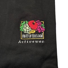 Vintage Fruit of the Loom Embroidered Logo “Activewear” Lofteez Black Tee Medium