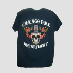 Chicago Fire Department Day of the Dead Shirt Navy