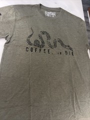Black Rifle Coffee Company Coffee or Die T-Shirt Snake Military Green Size Large