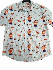 RSVLTS Sandlot Shirt Men XXL Button Great Hambino AOP Ham Porter Hotdogs #FF12-3
