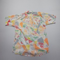 Vintage Surf & Co Hawaiian Shirt Mens Medium Floral Abstract Mod Novelty Print