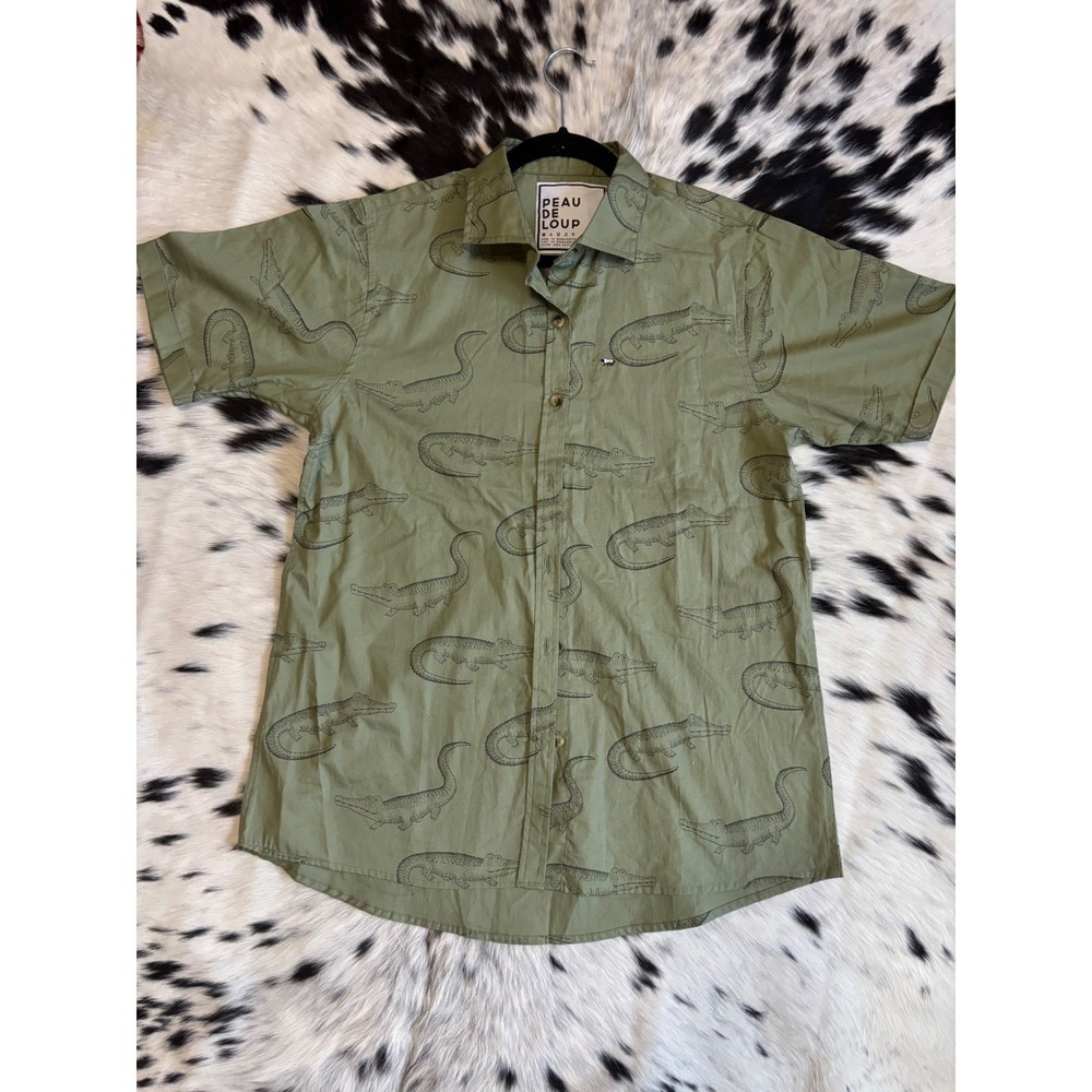 Beau de Loup Alligator Print Shirt Button Up Men’s