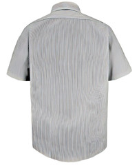 Red Kap Men Short Sleeve Dress Uniform Shirt Light Blue White Pinstripe SP60CW2
