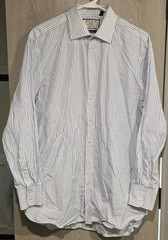 THOMAS PINK Made in UK The 1984 Dress Shirt 17 – 35 White Blue Navy Striped