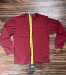Architect Men’s Waffle Knit Thermal Long Sleeve Shirt Burgundy Red Size XL 18/20