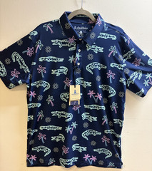 New Chubbies THE NEON GLADES Performance POLO w/UPF 50+ Protects from SUN SZ-L