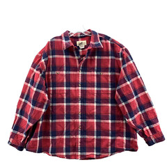 VTG Eddie Bauer Shirt Mens 2XL Red Plaid Camping Cabin Lumberjack Outdoor Travel