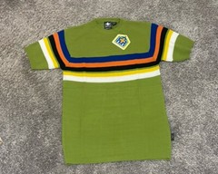 Vintage Reactor Manufacturing Shirt Men Small Acrylic 1980s Knit Shirt Sweater