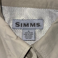 Simms Mens XL Trout Bash Lake Taneycomo Fishing Shirt Long Sleeve Nylon Tan