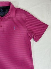 Tailor Byrd Golf Polo Shirt Mens XL Pink Stripe Quick Dry Stretch NWT