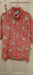 Rare Reyn Spooner Aloha HI Traditionals Shirt Salmon grey Floral Men Size L