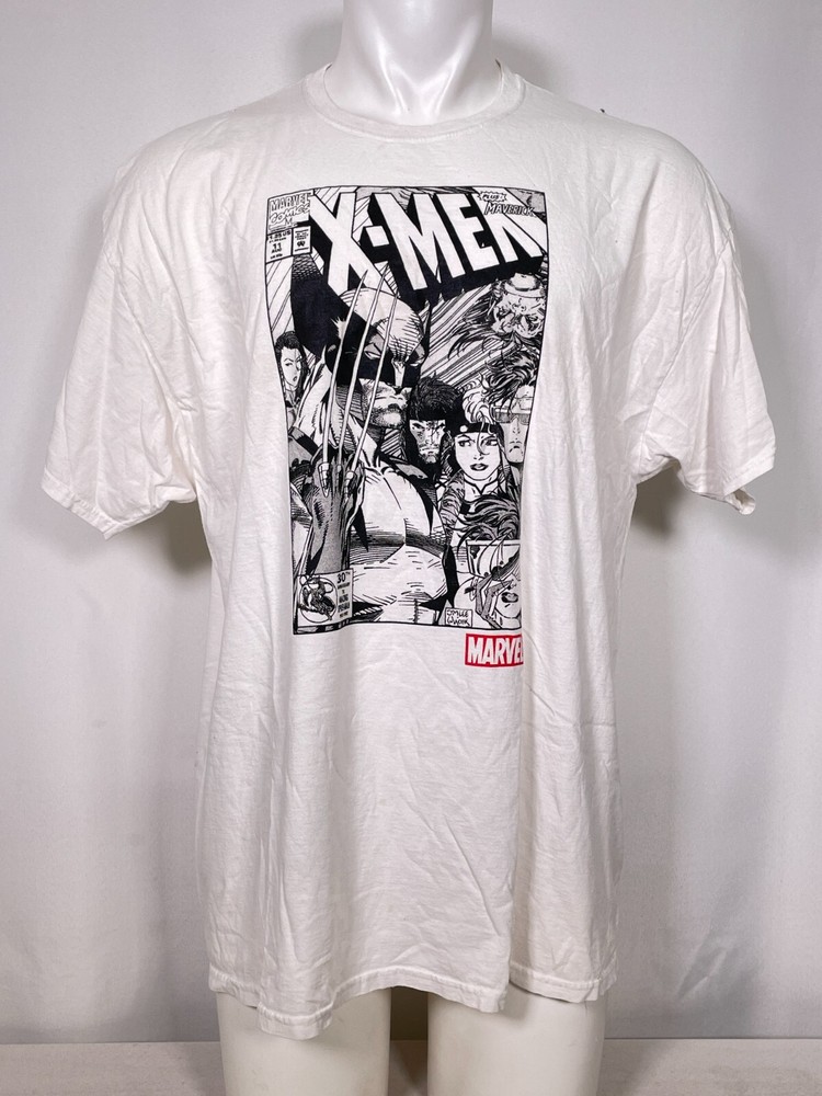 X-Men Marvel Comics Cover Wolverine Gambit Rogue White Graphic T-Shirt Men’s 2XL
