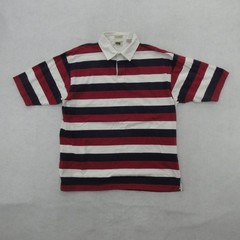 Haggar Polo Shirt Mens Large Multicolor Striped Cotton Stain Release Casual