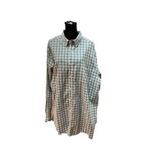ROWM Mens 2XT Gingham Check Button Down Shirt Long Sleeve Casual Everyday