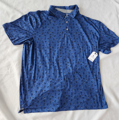 Anderson Ord Malibu Sailboats Palm Trees Navy Blue Golf Polo Men’s Size XXL