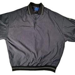 Vintage Sunderland Of Scotland 1/4 Zip Golf Windshirt Black M Made in Scotland
