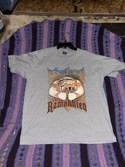 TeA Thailand Ramakien Graphic Tee Gray Men’s L Crew Neck Short Sleeve Cotton