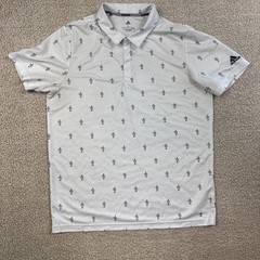 Adidas Primegreen Performance Golf Polo XL White Navy All Over Print Logo