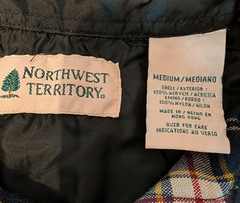 VTG 90s Northwest Territory Plaid Flannel Shirt Mens M Acrylic thin Button Up
