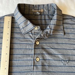 Peter Millar Summer Comfort E4 Polo Shirt Men’s Large Gray Striped Performance