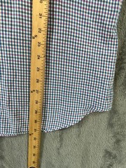 Peter Millar Shirt Mens Large Blue Pink Gingham Check Linen Silk Blend Button Up