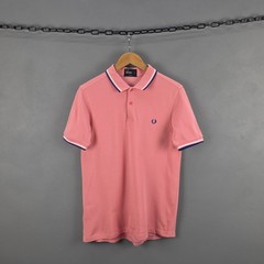 Fred Perry Polo Shirt Mens M Pink Slim Fit Twin Tipped Mod Ska Laurel M3600