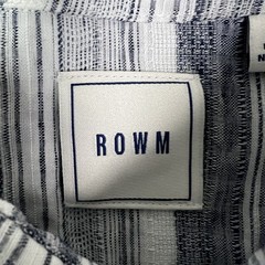 Rowm Shirt Mens XL Short Sleeve Blue Striped Cotton/Poly Casual Button Up