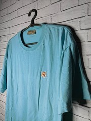 Maison Kitsuné Fox Head Cotton T-shirt | Blue Color size M-L Mens