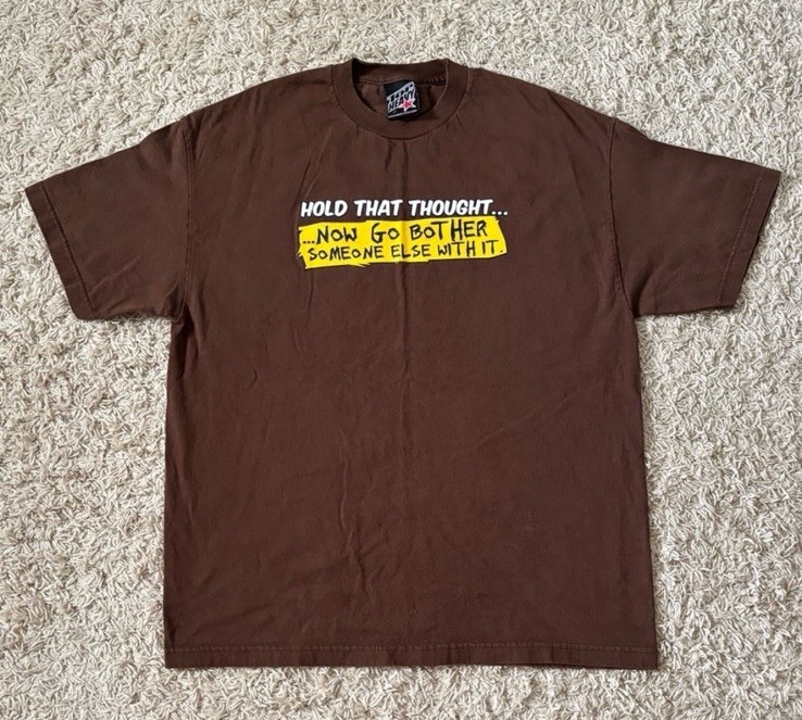 Y2K Top Heavy Funny Graphic T-Shirt Brown Men’s XL
