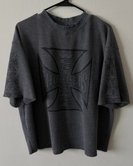 West Coast Choppers Men’s Graphic Print T-Shirt Gray Cotton Waffle Knit M