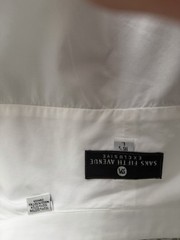 Saks Fifth Avenue Exclusive Non-Iron White Cotton French Cuff 16.5 34/35