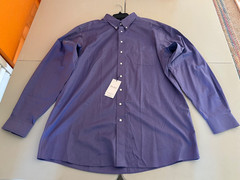 NWT’s Roundtree Yorke Gold Label Twill Purple 18.5 38/39 Tall Dress Shirt