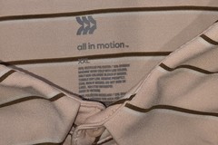 All in Motion Men’s Striped Short Sleeve Polo Shirt 2XL Pink Brown