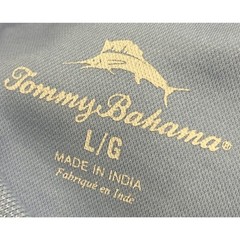 Men’s TOMMY BAHAMA Light Blue Short Sleeve MARLIN Logo Polo Shirt L *C4