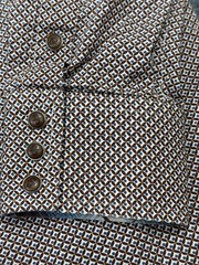 Stetson Mens Pearl Snap Shirt Size XL Long Sleeve Geometric Western Rode