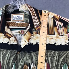 Kalaheo Aloha Hawaiian Shirt Mens M Front Pocket Made in USA Beach Surf Vacation