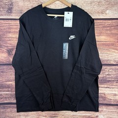 Nike Sportswear Men XXL Long Sleeve Shirt Black Club Futura Tee AR5193-010 NWT