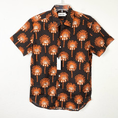 Taylor Stitch The Short Sleeve Hawthorne in Mirage Palm Linen Blend Button Up XS
