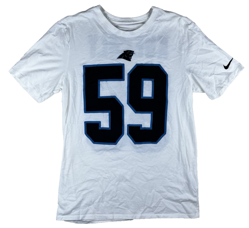 Nike Medium NFL Carolina Panthers White Tshirt Kuechly Football Team Game Night