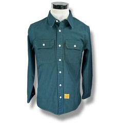 Levi’s Work Shirt Mens Small Dark Teal Work To Be Done Garment Dyed Retro New