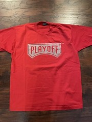 Men’s Vintage XL Playoff Single Stitch Red Shirt Panini Prestige Topps 90s Promo