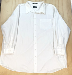 Mens CM Gold Series Dress Shirt White 22/37/38 55%/45% Cotton Poly Blend CLEAN