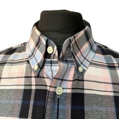 FRED PERRY Shirt Mens LARGE 42″ Chest Short Sleeve Cotton Multicoloured Plaid