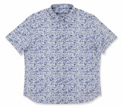 Robert Graham Makemo Short-Sleeve Shirt Mens 3XL Blue Printed Pattern Polyester