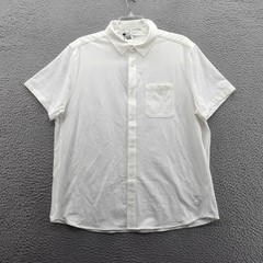 VRST Mens Short Sleeve Button Down Shirt Pure White Stretch Performance XL NEW