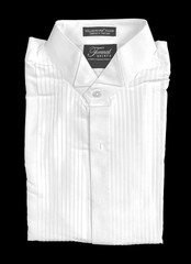 New Men’s White Tuxedo Shirt Pleated Front Wing Collar Size S (14-14.5) 30/31