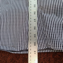 Viyella Button Down Shirt Mens Medium Black White Pinstripe Short Sleeve Preppy