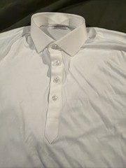 NWOT Collars & Co Dress Collar Polo Shirt Large Solid White Spread Collar $88
