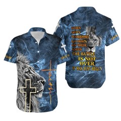 Personalized Jesus Faith Lion Hawaiian Shirt Full Size S-5XL